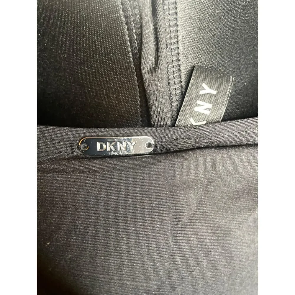 DKNY Black Ruched Sweetheart Swim Dress Size 12 - Picture 5 of 9